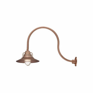 ECO-RLM 14'' Copper Railroad Shade With Gooseneck 24'' Copper Gooseneck Arm With Arm Height of 15''