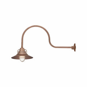 ECO-RLM 14'' Copper Railroad Shade With Gooseneck 30'' Copper Gooseneck Arm With Arm Height of 13''