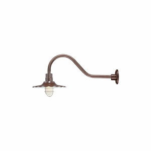 ECO-RLM 15'' Architectural Bronze Radial Wave Shade With Gooseneck 21 1/2'' Architectural Bronze Gooseneck Arm With Arm Height of 6 1/2''