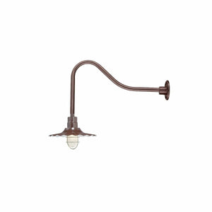 ECO-RLM 15'' Architectural Bronze Radial Wave Shade With Gooseneck 23'' Architectural Bronze Gooseneck Arm With Arm Height of 14''