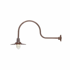 ECO-RLM 15'' Architectural Bronze Radial Wave Shade With Gooseneck 30'' Architectural Bronze Gooseneck Arm With Arm Height of 13''
