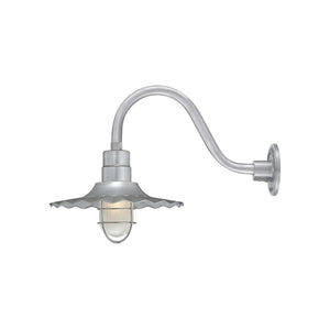 ECO-RLM 15'' Galvanized Radial Wave Shade With Gooseneck 14 1/2'' Galvanized Gooseneck Arm With Arm Height of 7 1/2''