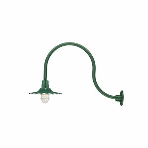 ECO-RLM 15'' Satin Green Radial Wave Shade With Gooseneck 24'' Satin Green Gooseneck Arm With Arm Height of 15''