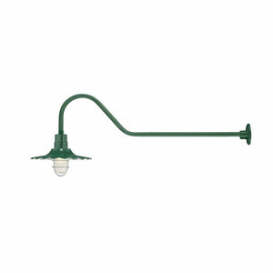 ECO-RLM 15'' Satin Green Radial Wave Shade With Gooseneck 41'' Satin Green Gooseneck Arm With Arm Height of 9''