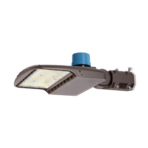 LED Shoe Box 150W LED Parking Lot Light - Split Fit Mount - 21,000lm - 100/277VAC Photocell - 5000K
