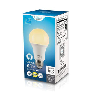 LED Light Bulbs 15W A19 Dimmable LED Bulb - 210 Degree Beam - E26 Base - 1600lm