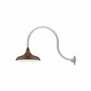 ECO-RLM 17'' Architectural Bronze Aluminum Modified Warehouse Shade With Gooseneck 24'' Aluminum Gooseneck Arm With Arm Height of 15''