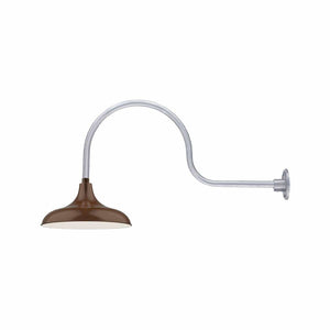 ECO-RLM 17'' Architectural Bronze Aluminum Modified Warehouse Shade With Gooseneck 30'' Aluminum Gooseneck Arm With Arm Height of 13''