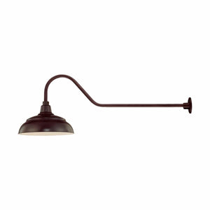 ECO-RLM 17'' Architectural Bronze Warehouse Shade With Gooseneck 41'' Architectural Bronze Gooseneck Arm With Arm Height of 9''
