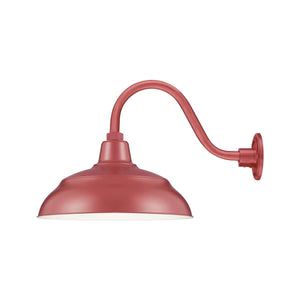 ECO-RLM 17'' Satin Red Warehouse Shade With Gooseneck 14 1/2'' Satin Red Gooseneck Arm With Arm Height of 7 1/2''