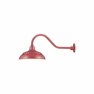 ECO-RLM 17'' Satin Red Warehouse Shade With Gooseneck 21 1/2'' Satin Red Gooseneck Arm With Arm Height of 6 1/2''