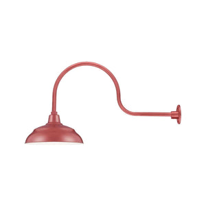 ECO-RLM 17'' Satin Red Warehouse Shade With Gooseneck 30'' Satin Red Gooseneck Arm With Arm Height of 13''