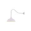 ECO-RLM 17'' White Warehouse Shade With Gooseneck 23'' White Gooseneck Arm With Arm Height of 14''