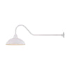 ECO-RLM 17'' White Warehouse Shade With Gooseneck 41'' White Gooseneck Arm With Arm Height of 9''