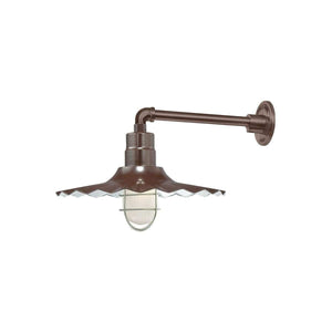 ECO-RLM 18'' Architectural Bronze Radial Wave Shade With Gooseneck 13'' Architectural Bronze Straight Arm