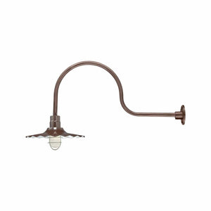 ECO-RLM 18'' Architectural Bronze Radial Wave Shade With Gooseneck 30'' Architectural Bronze Gooseneck Arm With Arm Height of 13''