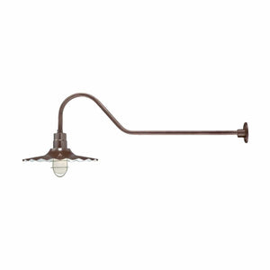 ECO-RLM 18'' Architectural Bronze Radial Wave Shade With Gooseneck 41'' Architectural Bronze Gooseneck Arm With Arm Height of 9''