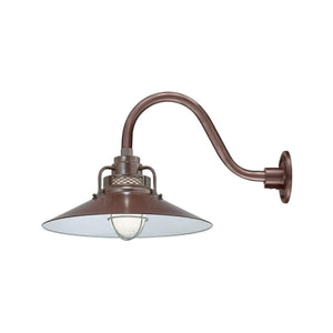 ECO-RLM 18'' Architectural Bronze Railroad Shade With Gooseneck 14 1/2'' Architectural Bronze Gooseneck Arm With Arm Height of 7 1/2''