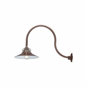 ECO-RLM 18'' Architectural Bronze Railroad Shade With Gooseneck 24'' Architectural Bronze Gooseneck Arm With Arm Height of 15''