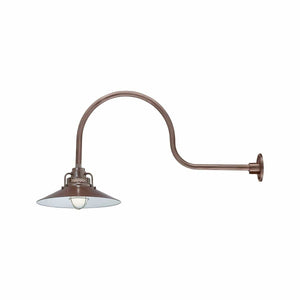 ECO-RLM 18'' Architectural Bronze Railroad Shade With Gooseneck 30'' Architectural Bronze Gooseneck Arm With Arm Height of 13''