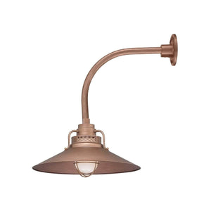 ECO-RLM 18'' Copper Railroad Shade With Gooseneck 13'' Copper Gooseneck Arm With Arm Height of 12''