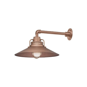 ECO-RLM 18'' Copper Railroad Shade With Gooseneck 13'' Copper Straight Arm