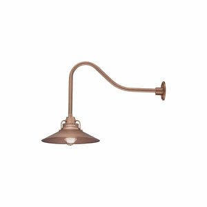 ECO-RLM 18'' Copper Railroad Shade With Gooseneck 23'' Copper Gooseneck Arm With Arm Height of 14''