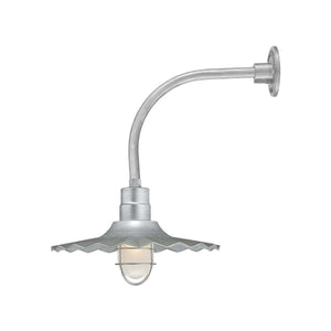 ECO-RLM 18'' Galvanized Radial Wave Shade With Gooseneck 13'' Galvanized Vertical Gooseneck Arm With Arm Height of 12''