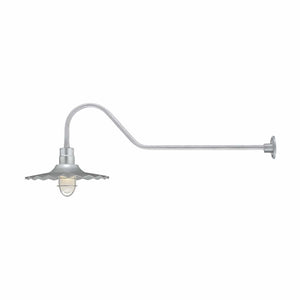 ECO-RLM 18'' Galvanized Radial Wave Shade With Gooseneck 41'' Galvanized Gooseneck Arm With Arm Height of 9''