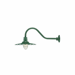 ECO-RLM 18'' Satin Green Radial Wave Shade With Gooseneck 21 1/2'' Satin Green Gooseneck Arm With Arm Height of 6 1/2''