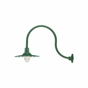 ECO-RLM 18'' Satin Green Radial Wave Shade With Gooseneck 24'' Satin Green Gooseneck Arm With Arm Height of 15''