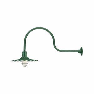ECO-RLM 18'' Satin Green Radial Wave Shade With Gooseneck 30'' Satin Green Gooseneck Arm With Arm Height of 13''