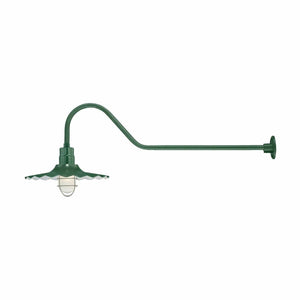 ECO-RLM 18'' Satin Green Radial Wave Shade With Gooseneck 41'' Satin Green Gooseneck Arm With Arm Height of 9''