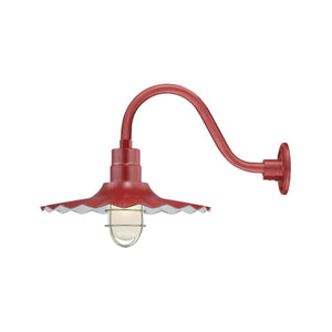 ECO-RLM 18'' Satin Red Radial Wave Shade With Gooseneck 14 1/2'' Satin Red Gooseneck Arm With Arm Height of 7 1/2''
