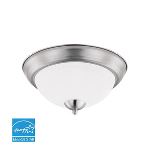 Flush Mounts 19W 15" Round Brushed Nickel Dimmable LED Ceiling Light - 180° Beam - 120V - Direct Wiring - 1500lm - 3000K Warm White