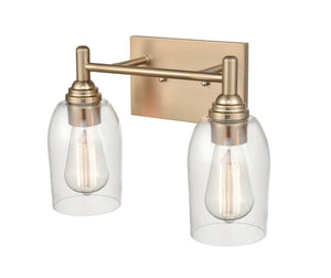 Vanity Fixtures 2 Lamps Arlett Vanity Light - Modern Gold - Clear Glass - 13.125in. Wide