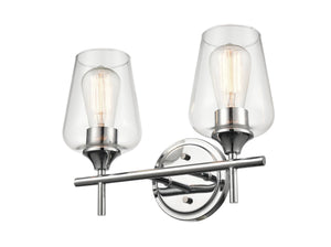 Vanity Fixtures 2 Lamps Ashford Vanity Light - Chrome - Clear Glass - 13.75in. Wide