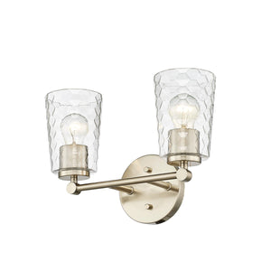 Vanity Fixtures 2 Lamps Ashli Vanity Light - Modern Gold - Clear Honeycomb Glass - 13.5in. Wide