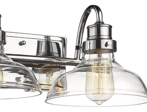 Vanity Fixtures 2 Lamps Bathroom Vanity Light - Chrome - Clear Glass - 17in. Wide
