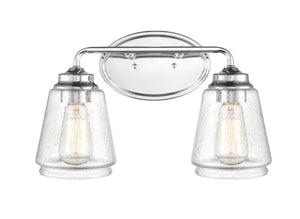 Vanity Fixtures 2 Lamps Bathroom Vanity Light - Chrome - Clear Seeded Glass - 15.25in. Wide