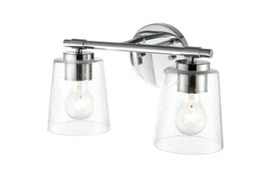 Vanity Fixtures 2 Lamps Bathroom Vanity Light - Chrome - Clear Seeded Glass - 15in. Wide