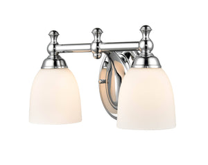 Vanity Fixtures 2 Lamps Bathroom Vanity Light - Chrome - Etched White Glass - 13in. Wide