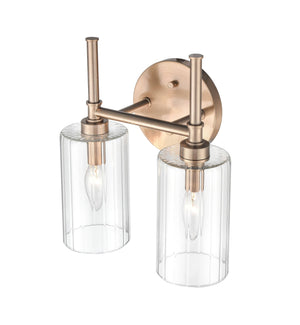 Vanity Fixtures 2 Lamps Chastine Vanity Light - Modern Gold - Clear Beveled Glass - 10.5in. Wide