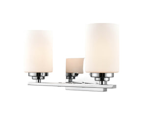 Vanity Fixtures 2 Lamps Durham Vanity Light - Chrome - Etched White Glass - 14.25in. Wide