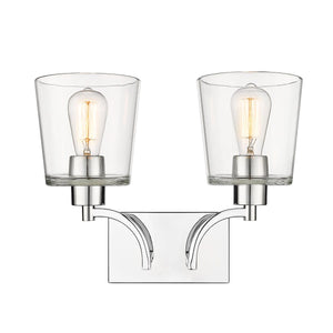 Vanity Fixtures 2 Lamps Evalon Vanity Light - Chrome - Clear Glass - 16in. Wide