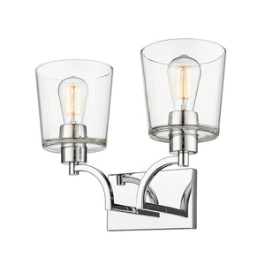 Vanity Fixtures 2 Lamps Evalon Vanity Light - Chrome - Clear Glass - 16in. Wide