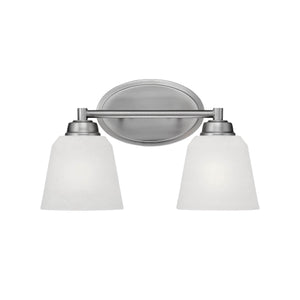 Vanity Fixtures 2 Lamps Franklin Vanity Light - Brushed Pewter - Light India Scavo Glass - 14in. Wide