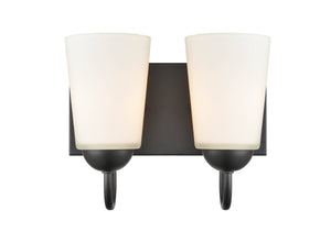 Vanity Fixtures 2 Lamps Ivey Lake Vanity Light - Matte Black - Etched White Glass - 10in. Wide