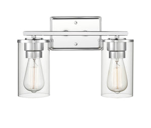 Vanity Fixtures 2 Lamps Verlana Vanity Light - Chrome - Clear Glass - 14in. Wide