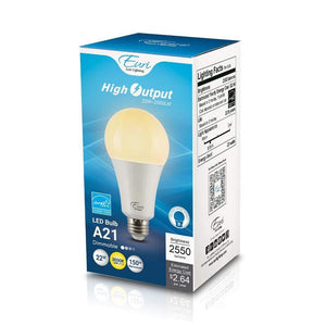 LED Light Bulbs 22W A221Dimmable LED Bulb - 210 Degree Beam - E26 Base - 2550lm
